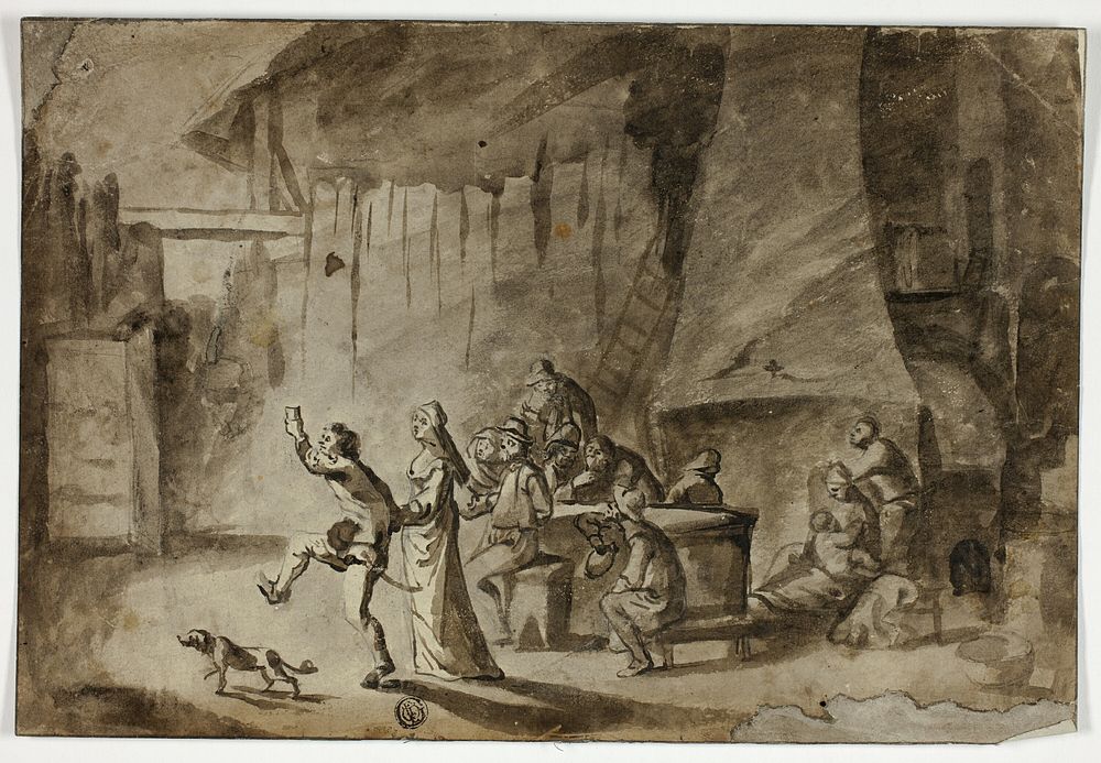 Men and Women in Tavern by Unknown artist