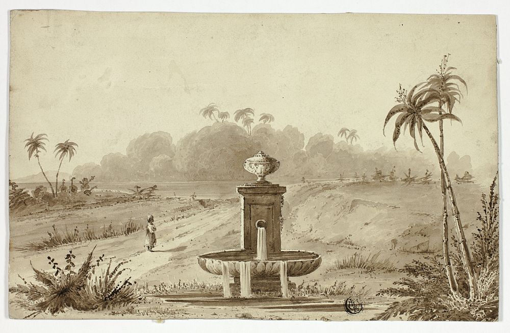 Fountain in Oasis by Unknown artist (Unknown Amateur)