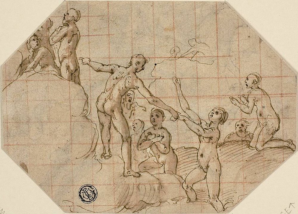 Group of Blessed Souls: Study for the Last Judgment by Federico Zuccaro