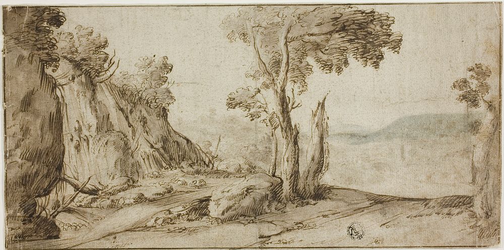 Rocks and Trees on Edge of Hill by Lodewijk de Vadder