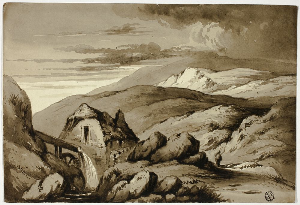 Mountainous Landscape with Watermill by James "Drunken" Robertson