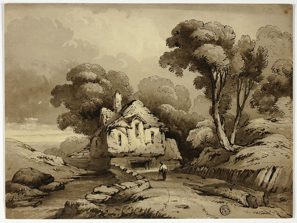 Cottage Beside Winding Road in Wooded Landscape by James "Drunken" Robertson