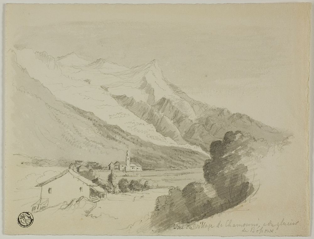 View of the Village of Chamonix, and the Bossons Glacier by Unknown artist