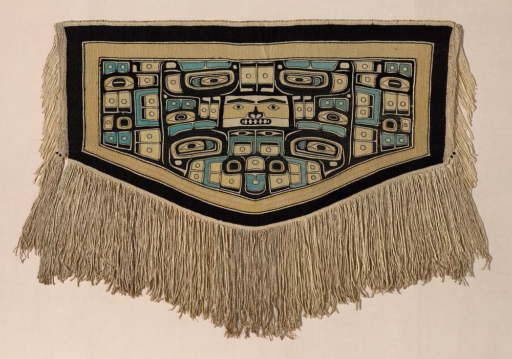 Dance Blanket with Diving Whale and Raven Motifs by Tlingit