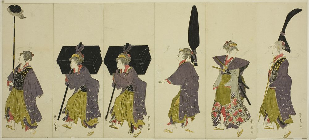 Parody of a daimyo procession by Utagawa Toyohiro