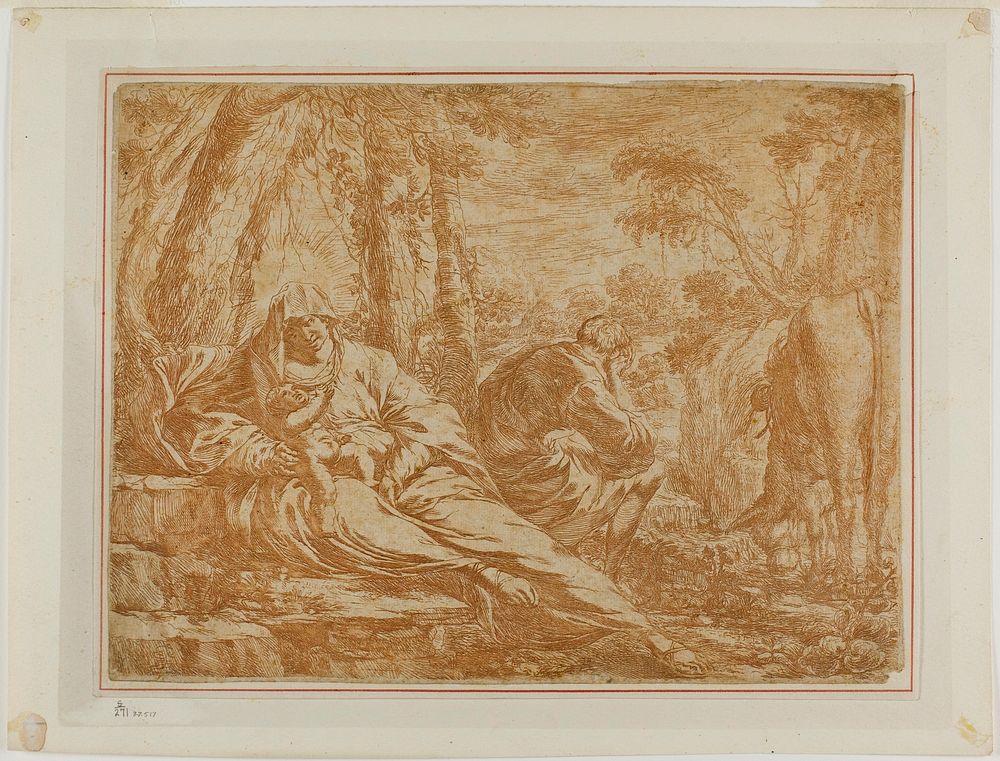 Rest on the Flight into Egypt by Bartolomeo Biscaino
