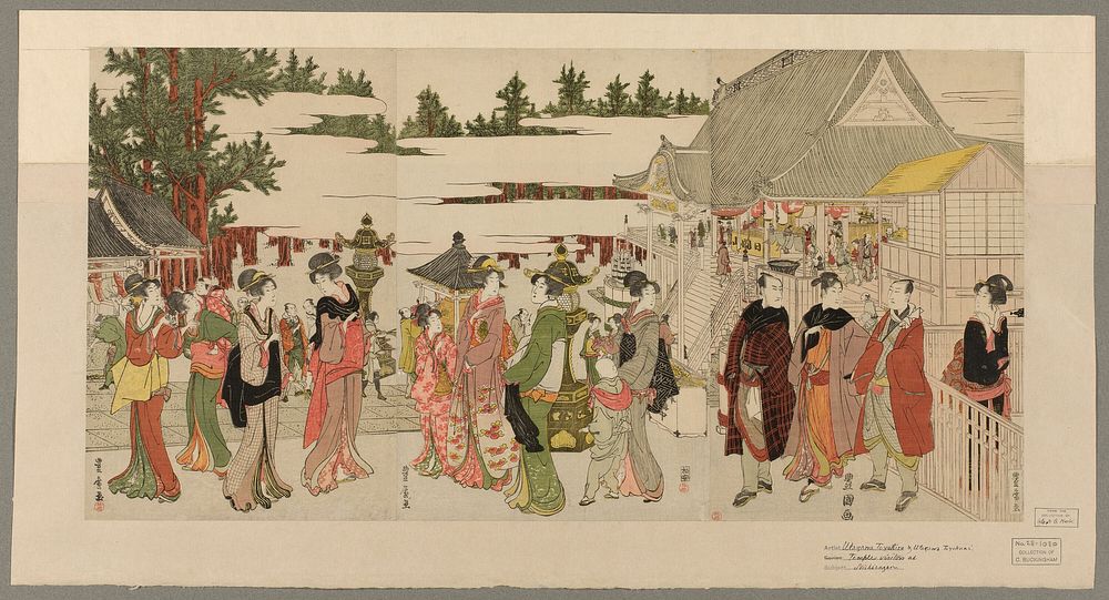 New Year's Pilgrimage to Myohoji Temple in Horinouchi (Horinouchi Myohoji eho mairi no zu) by Utagawa Toyokuni I