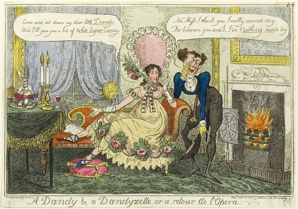 A Dandy & a Dandyzette by George Cruikshank