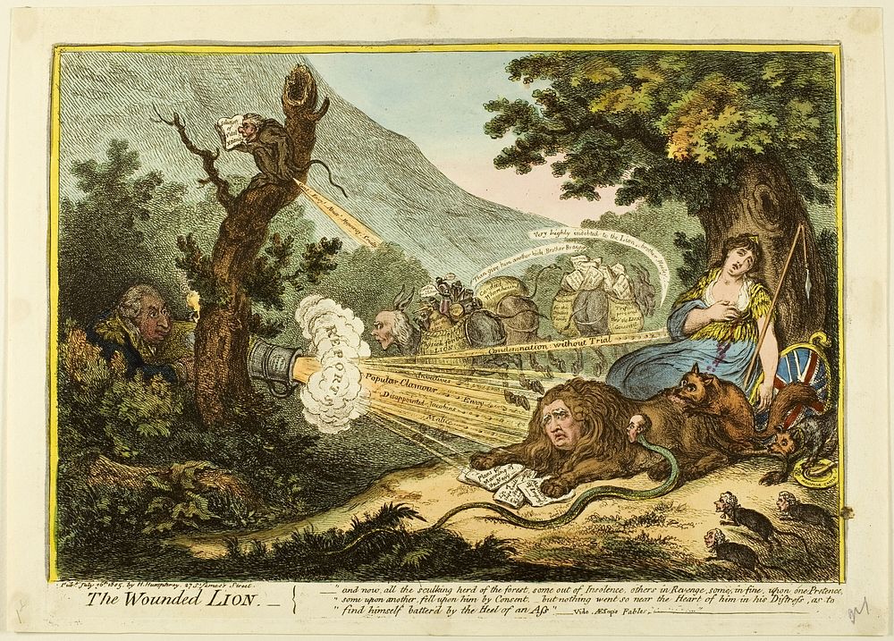 The Wounded Lion by James Gillray