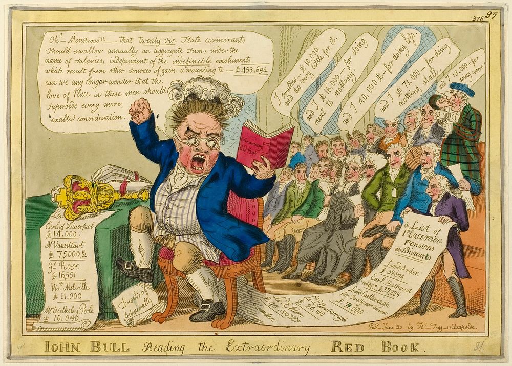John Bull Reading the Extraordinary Red Book by William Elmes