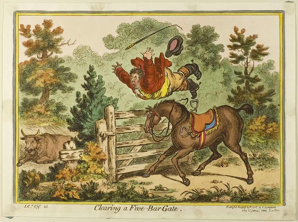 Clearing a Five-Bar Gate by James Gillray