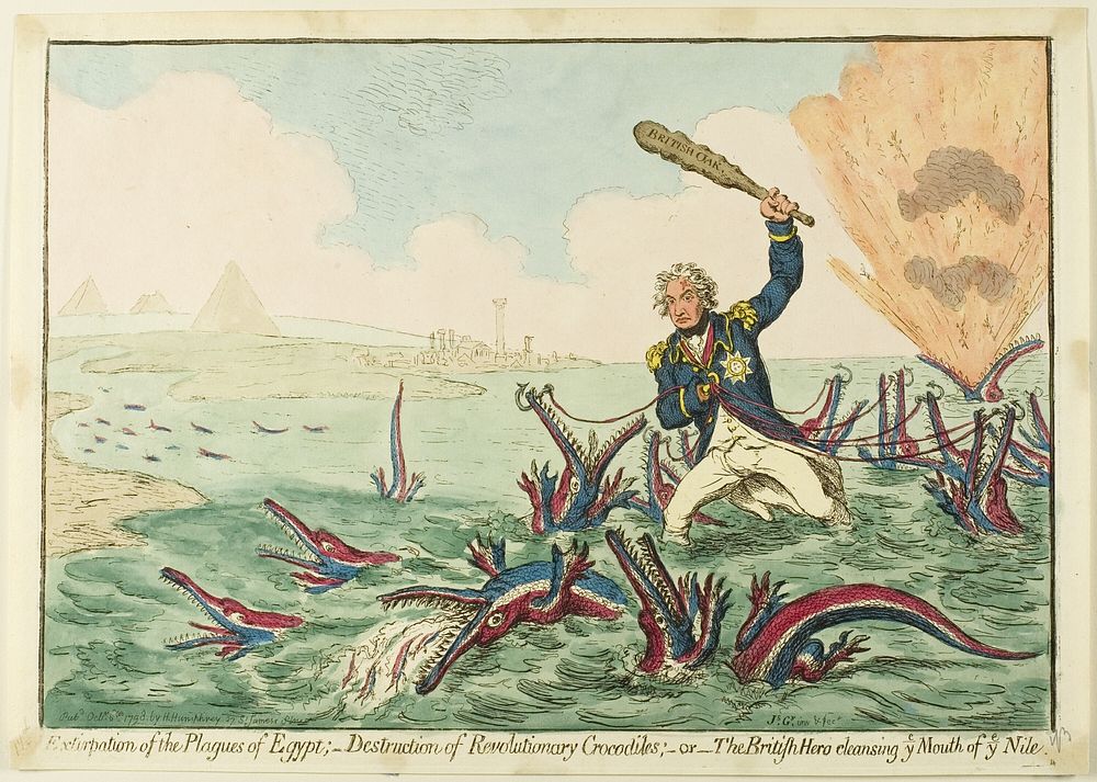 Extirpation of the Plagues of Egypt; Destruction of Revolutionary Crocodiles by James Gillray