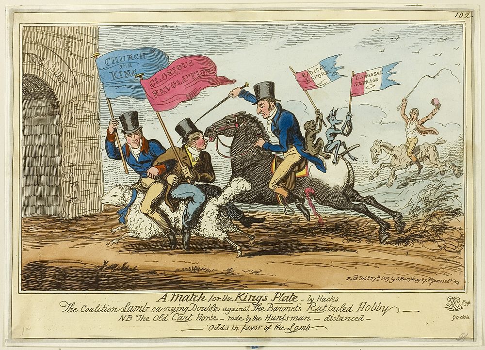 A Match for the Kings Plate-By Hacks by George Cruikshank