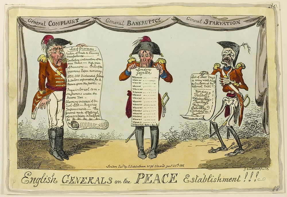 English Generals on the Peace Establishment!!! by George Cruikshank