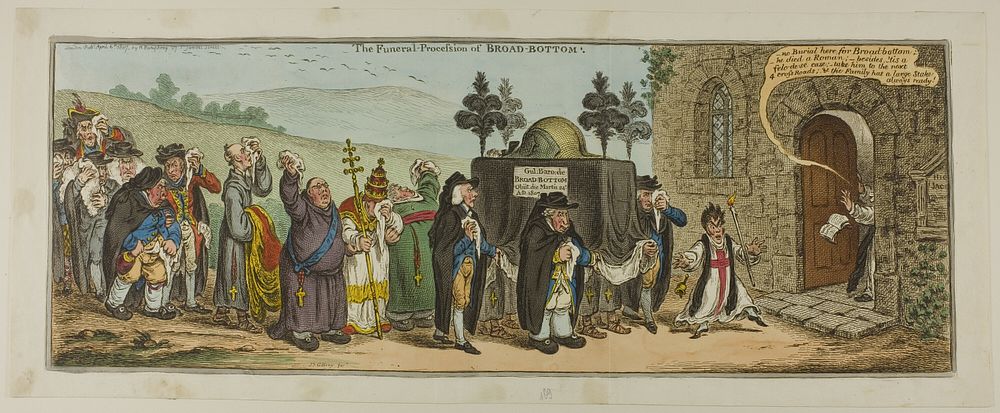 The Funeral Procession of Broad-Bottom by James Gillray
