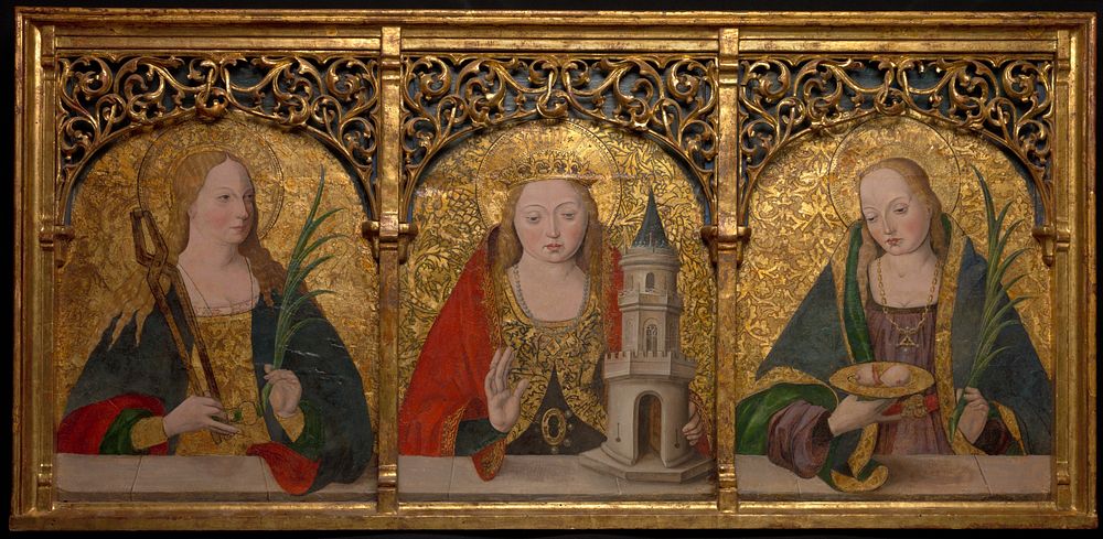 Saints Apollonia, Barbara, and Agatha by Master Alejo (Alejo Andía?)
