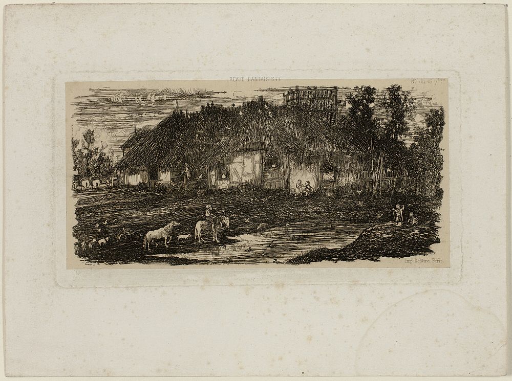 Farmyard, from Revue Fantaisiste by Rodolphe Bresdin