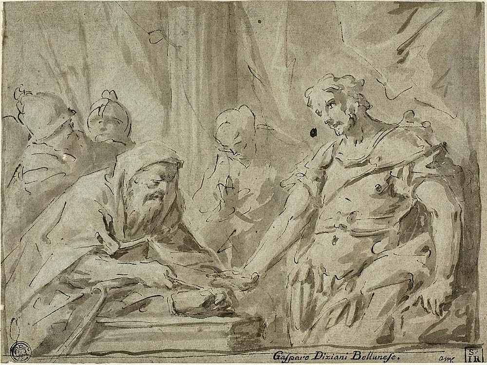 David Receiving the Hallowed Bread from Alchimelek by Gaspare Diziani