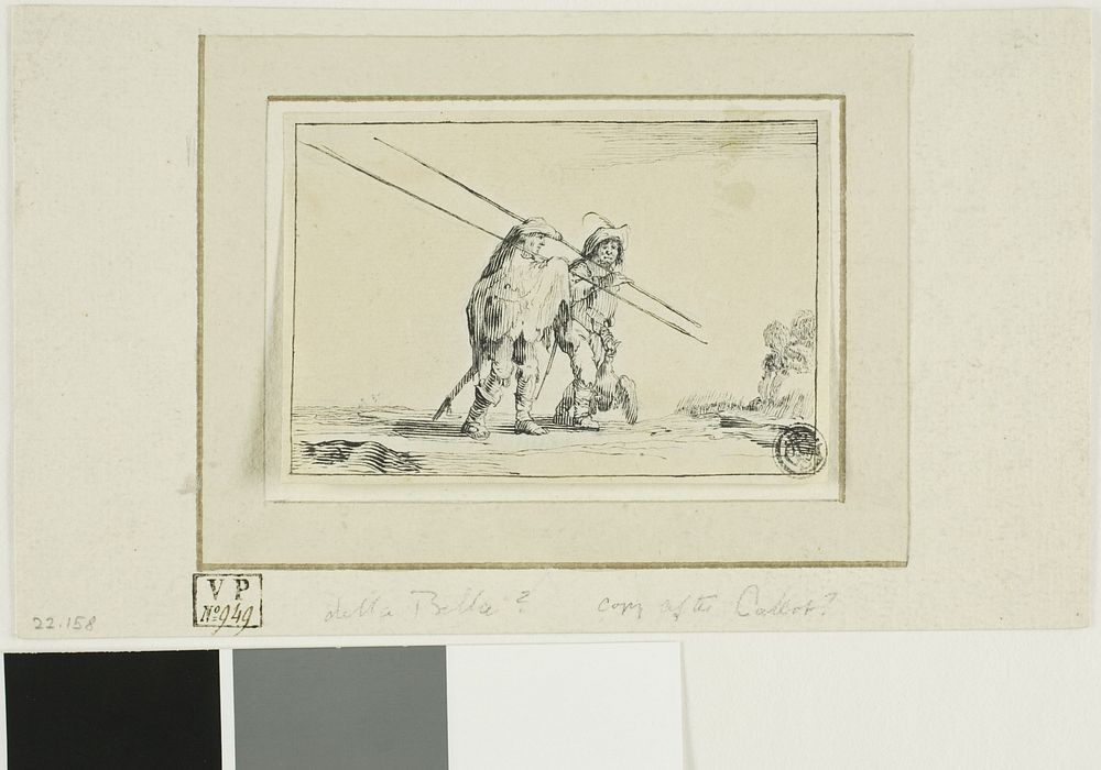 Two Soldiers with Staffs by Jacques Callot