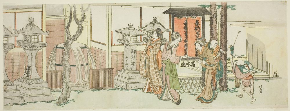 Visiting Oji Inari Shrine by Katsushika Hokusai