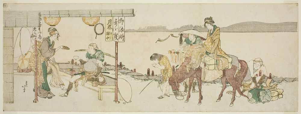 Travelers' tea house by Katsushika Hokusai
