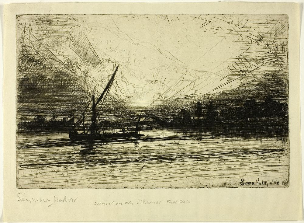 Sunset on the Thames by Francis Seymour Haden