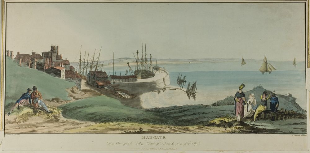 Margate, Outer View of the Pier, Coast of Kent, and from Fort Cliffs by John Raphael Smith