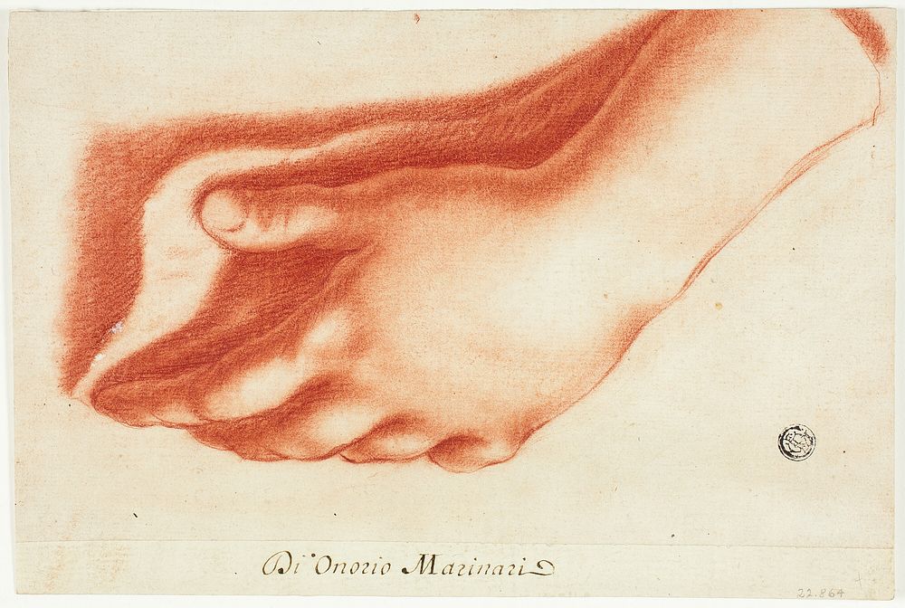 Plaster Cast of Left Hand by Onorio Marinari