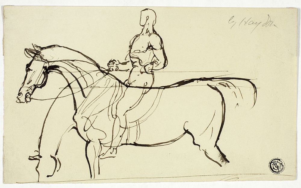 Sketch of Horse and Rider by Benjamin Robert Haydon