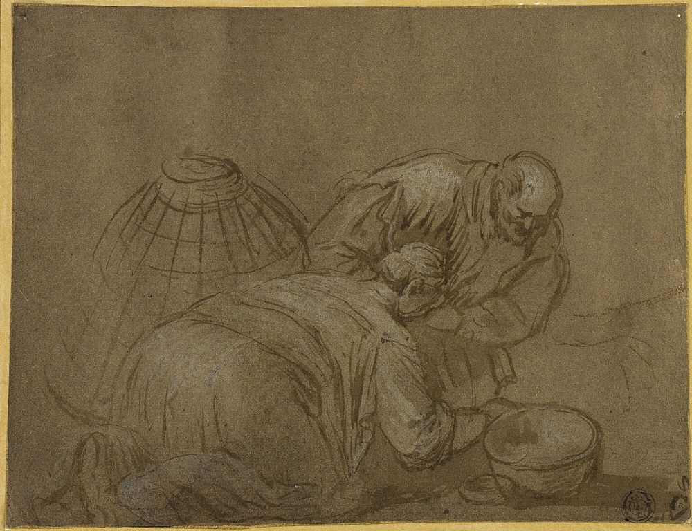 Peasant Couple Looking in a Basket by Jacopo Bassano