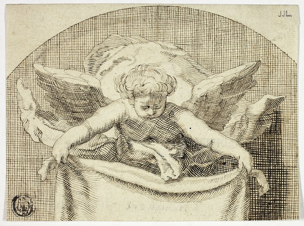 Putto Holding Sudarium by Cornelis Bloemaert, II