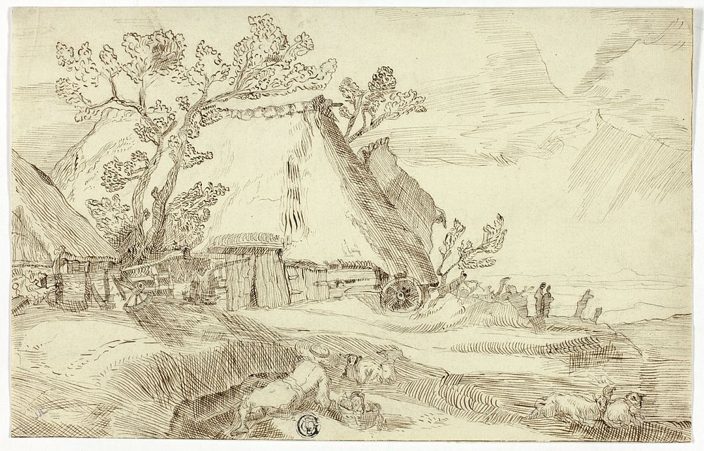 Farm Under Thatched Roofs by Abraham Bloemaert