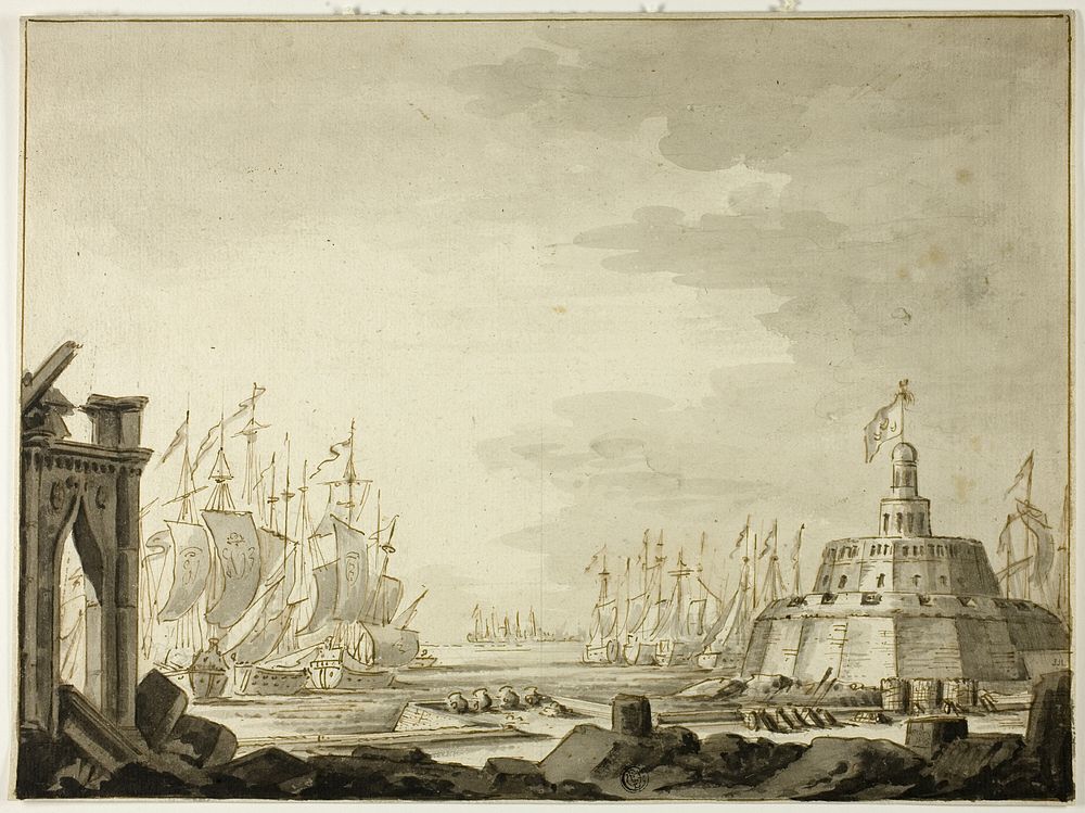 Malta, Harbor of Valletta by Abraham Storck