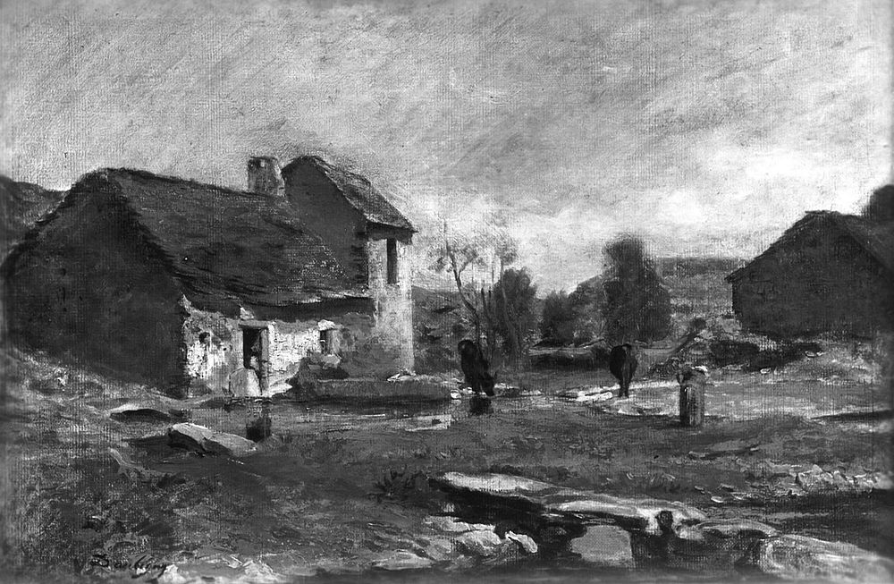 Houses in Optevoz, France by Charles François Daubigny