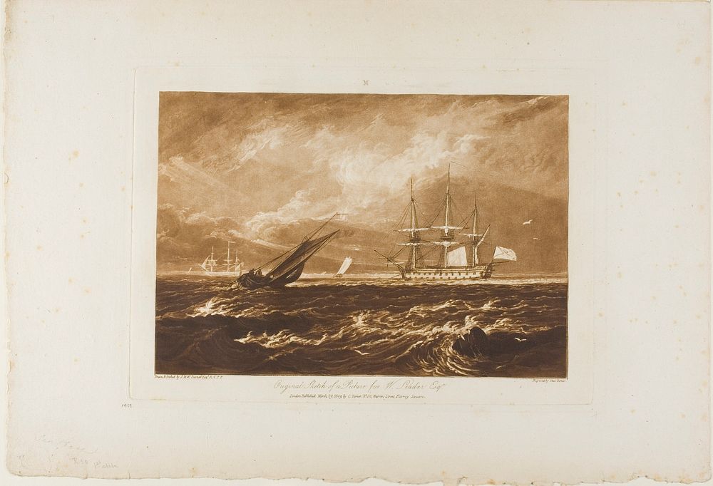 The Leader Sea Piece, plate 20 from Liber Studiorum by Joseph Mallord William Turner