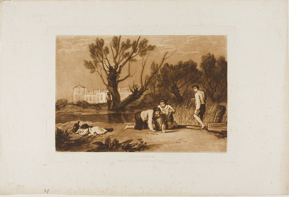 Young Anglers, plate 32 from Liber Studiorum by Joseph Mallord William Turner