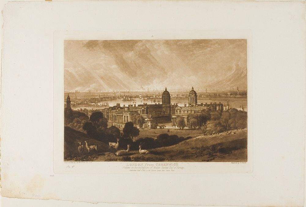 London from Greenwich, plate 26 from Liber Studiorum by Joseph Mallord William Turner