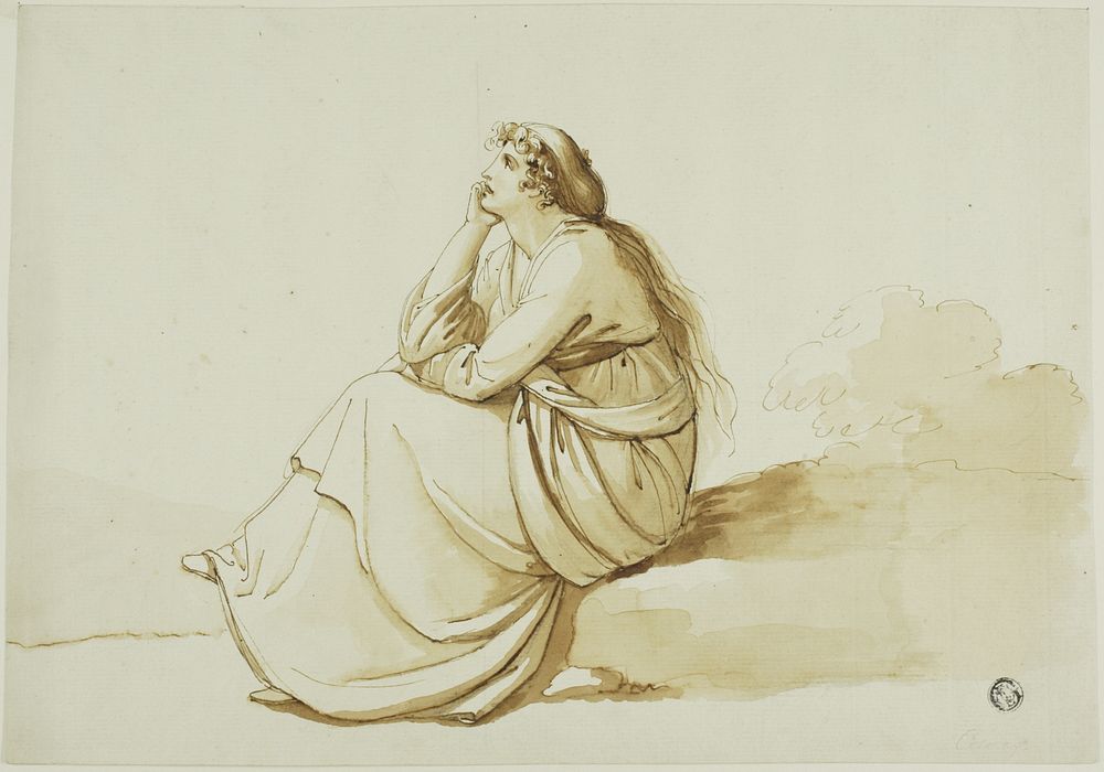Seated Woman in Profile by Richard Cosway, R.A.