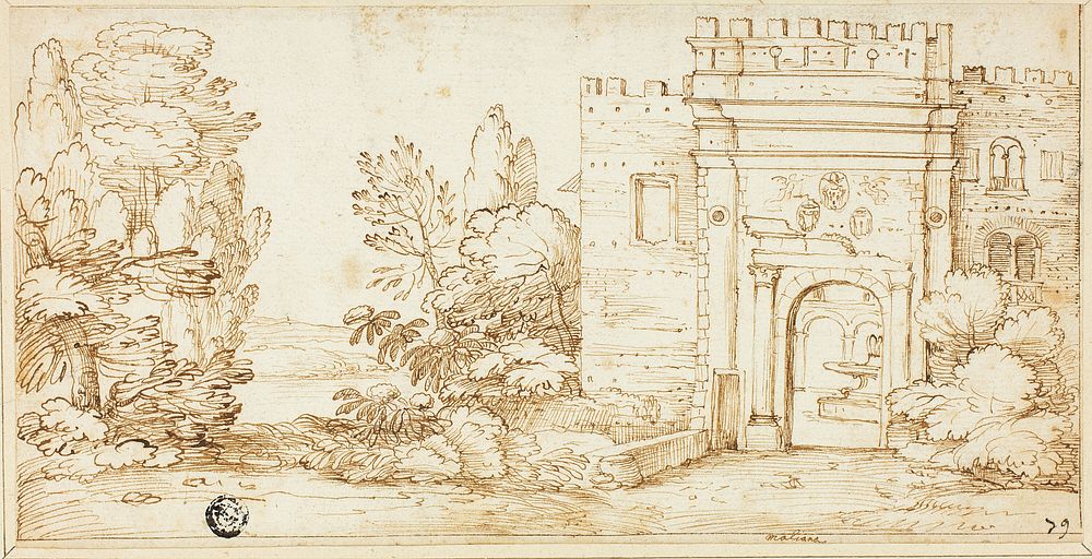 View of La Magliana by Giovanni Francesco Grimaldi