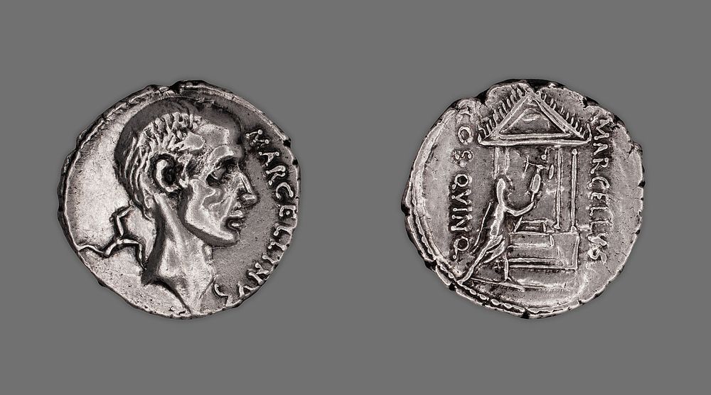 Denarius (Coin) Portraying Marcus Claudius Marcellus by Ancient Roman