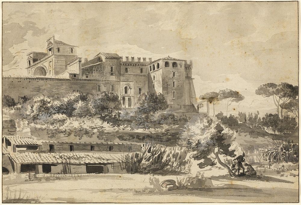 View of an Italian Villa and Gardens (the Belvedere of the Vatican) by Jean Jacques de Boissieu
