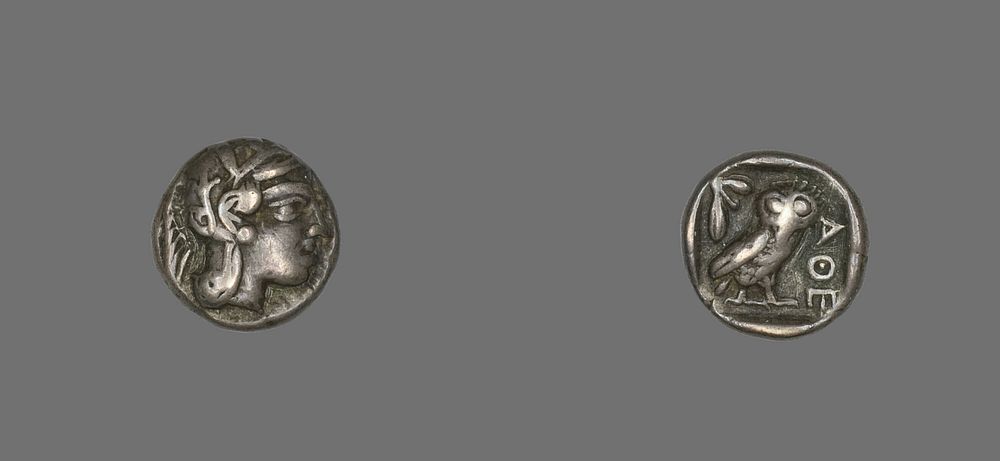 Drachm (Coin) Depicting the Goddess Athena by Ancient Greek