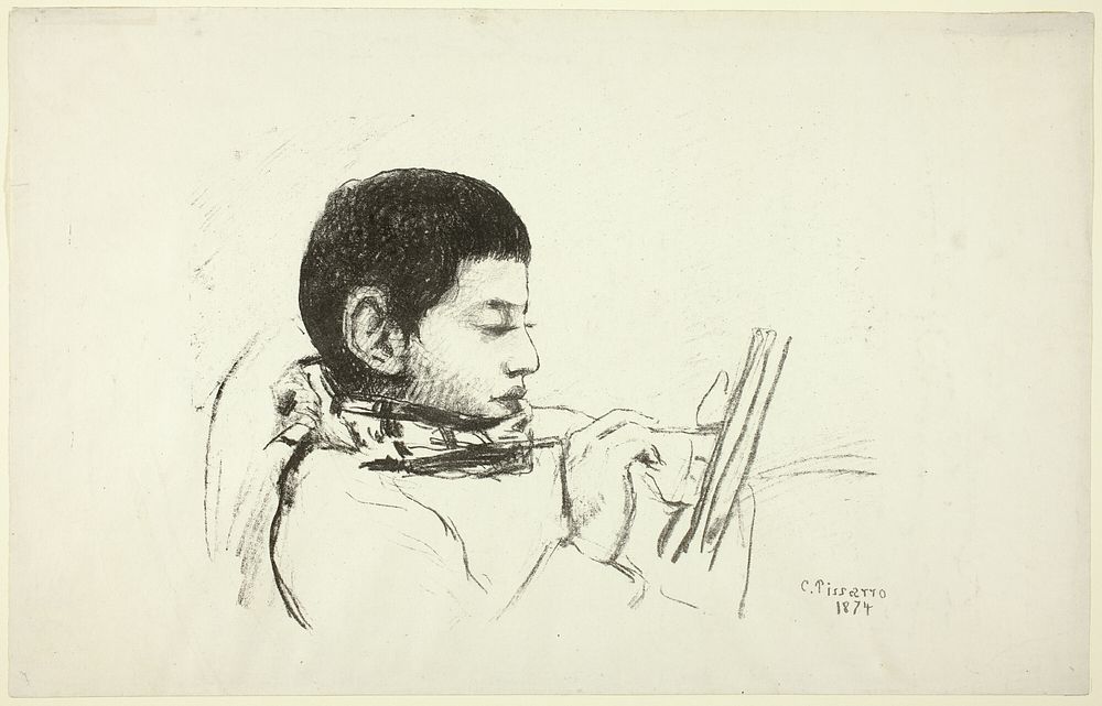 Portrait: Lucien Pissarro by Camille Pissarro