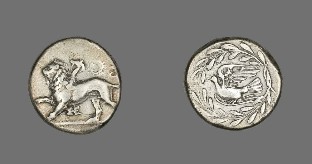Aeginetic Stater (Coin) Depicting a Chimera by Ancient Greek