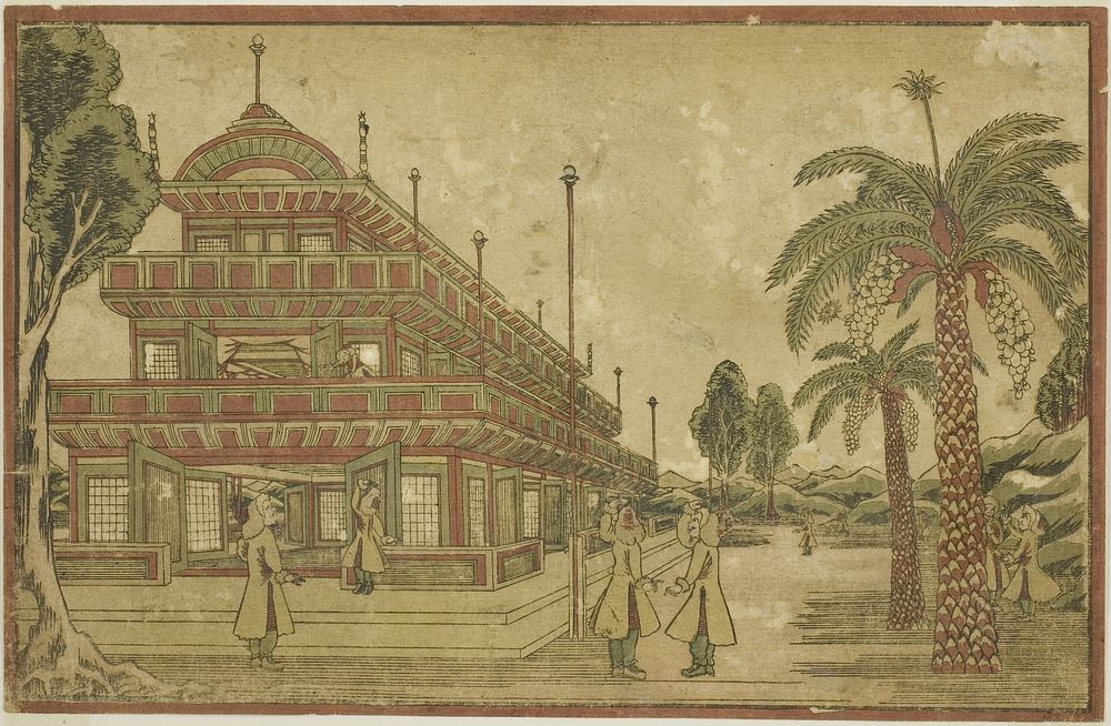 Newly Published Dutch Perspective View: The Tomb of King Mausolus in Asia by Utagawa Kuninaga