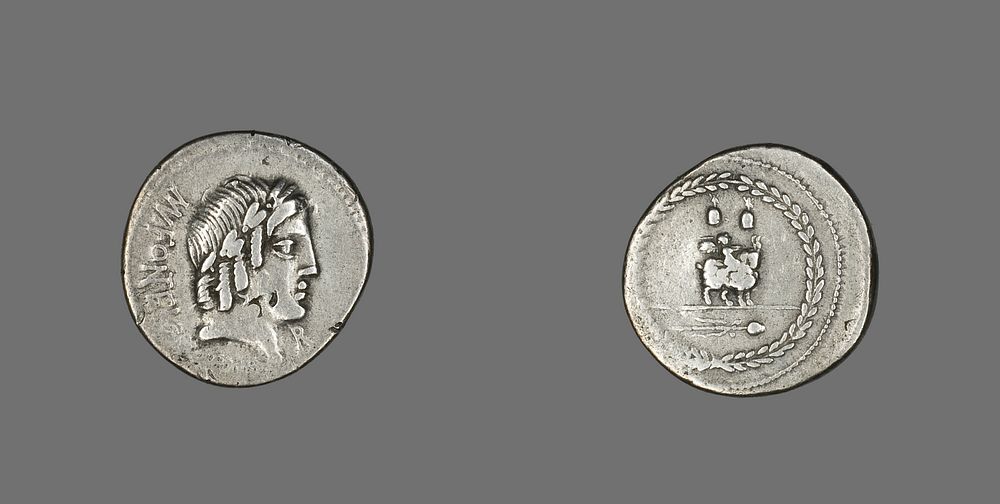Denarius (Coin) Depicting the God Apollo by Ancient Roman