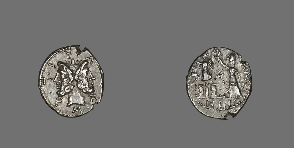 Denarius (Coin) Depicting the God Janus by Ancient Roman