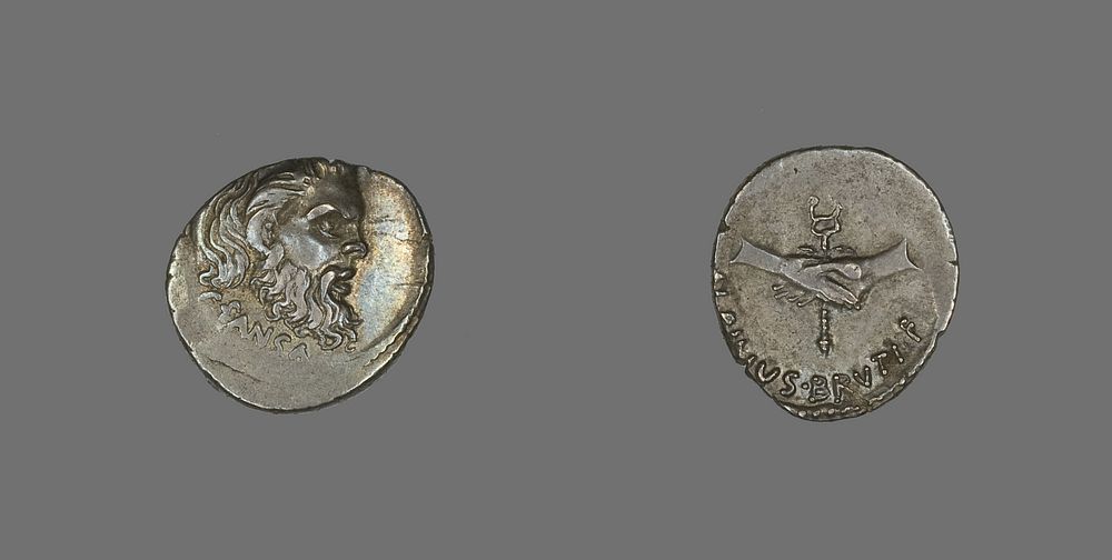 Denarius (Coin) Depicting the Mask of Pan by Ancient Roman