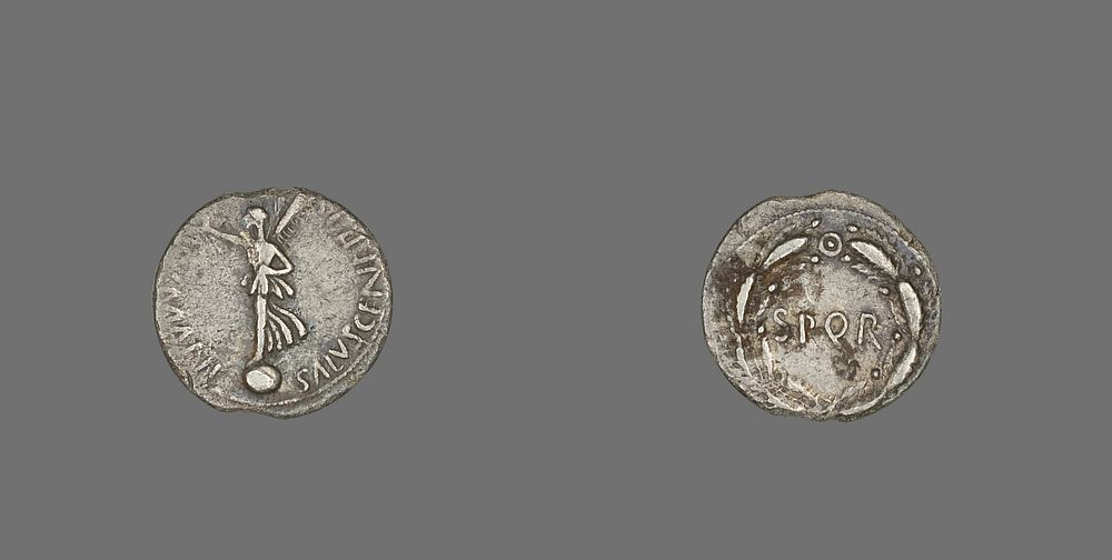 Denarius (Coin) Depicting the Goddess Victory by Ancient Roman
