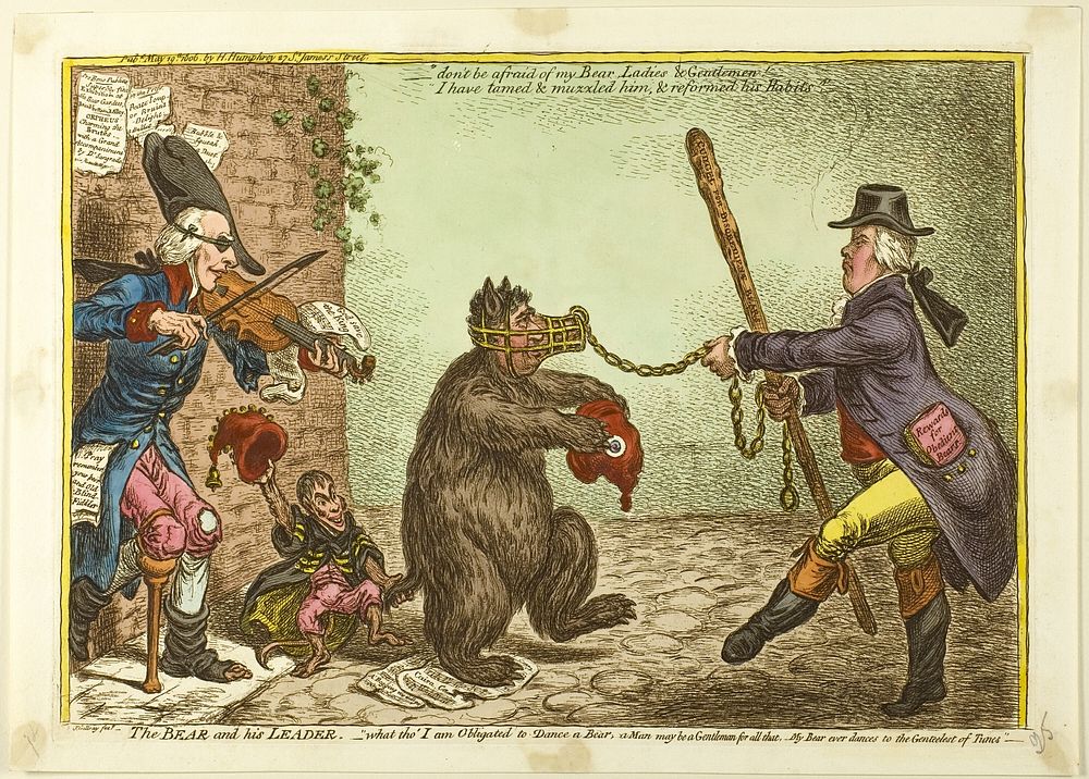 The Bear and His Leader by James Gillray